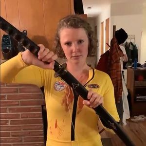 Kill bill Halloween costume with sword